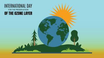 International Day for the Preservation of the Ozone Layer design templet vector