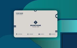 A business card with a blue and green background vector