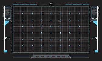 AI-Powered Tactical Defense Grid Sci fi HUD Interface templet design vector