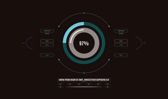 Real-Time Flight Navigation System Sci fi HUD Interface templet design vector