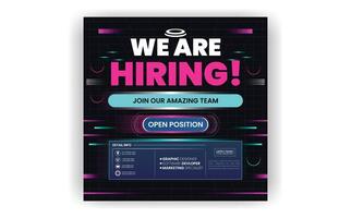 We are hiring Immediate Openings Join Our Professional Team space Hiring templet design vector