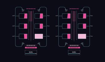 Next Gen Cyber Intelligence Analyzer Sci fi HUD Interface templet design vector