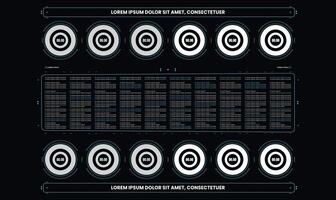 Automated Target Tracking System Sci fi HUD Interface templet design vector