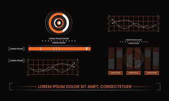 Stealth Mode Surveillance Display Sci fi HUD Interface templet design vector