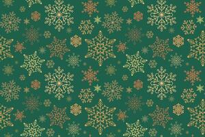 Gold and blue snowflake seamless pattern on blue background. Business decorative holidays pattern vector