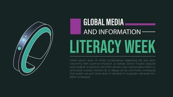 Navigating News Media Literacy for All, Global media and information literacy week vector