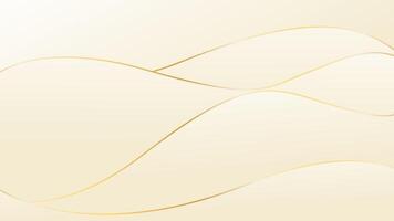 Elegant cream color luxury background with wave shapes vector