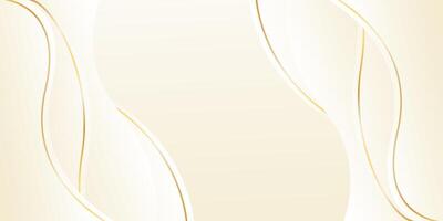 Elegant cream color luxury background with wavy shapes and lines vector