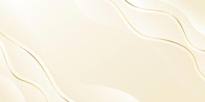 Elegant cream color luxury background. Abstract wave dynamic wallpaper with gold lines vector