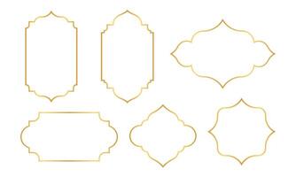 Set of Islamic-style gold frame borders. element design vector