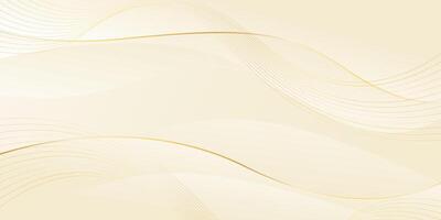 Abstract luxury background . Cream color gold lines vector