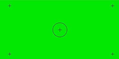 Green screen chroma key background, viewfinder camera frame, film screen template, overlay. Cinema display with grid. vector