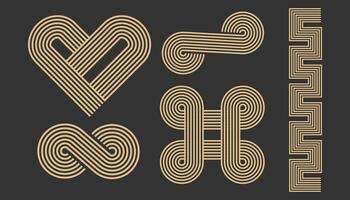 Zen arch, geometric lines abstract contemporary shapes. Set modern minimal aesthetic borders, frames, corners. Stripes balance elements. vector