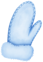 Delicate Hand Drawn Watercolor blue Glove with Whimsical and Cozy Design in Soft Tones png