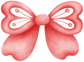 Cute Watercolor red Ribbon Illustration with Hand Drawn Artistic Design for Festive and Elegant Decoration png