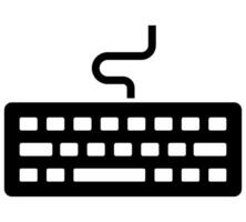 Keyboard of computer - black icon on white background illustration for website, mobile application, presentation, infographic. Modern technology device concept sign design. vector
