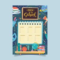 Back to school time table template vector