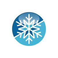 Snowflake Circle Shape Icon Logo Template vector