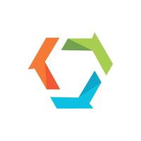 Abstract Arrow Triangle Icon Logo Template vector