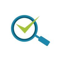 Magnifying Glass and Check Mark Icon Logo Template vector