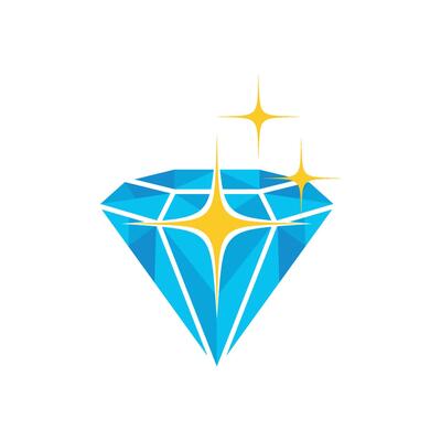 Shiny Diamond Icon Logo Template Illustration Design