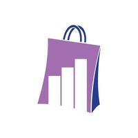 Shopping Bag Stock chart Icon Logo Template Illustration Design vector