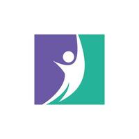 Human Shape in Square Icon Logo Template vector