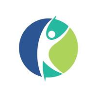 Human Figure Circle Shape Icon Logo Template vector