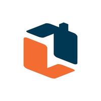 Square Shape Building Icon Logo Template vector