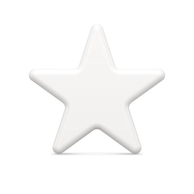 Tenderness white glossy five pointed star design leadership achievement insignia realistic