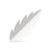 Cute frozen white ornamental leaf half folded horizontal 3d template for decorative design vector