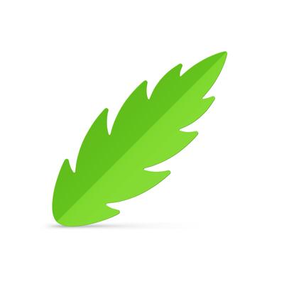 Top view realistic green leaf artificial ornamental decor for gift box Christmas tree design