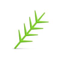 Vertical green branch with sharp needles realistic Christmas glossy bauble 3d template vector