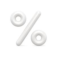 White percentage 3d symbol realistic illustration vector