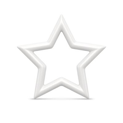 Five pointed white star 3d illustration