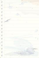 Used old notebook paper vertical background with stained effect graphic illustration have blank space. vector