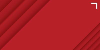 Abstract 3d red paper edge overlap graphic illustration have blank space. vector