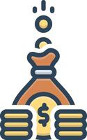 Color icon for saving vector
