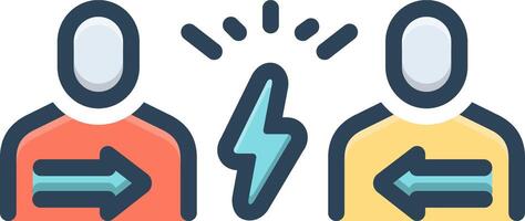 Color icon for confrontation vector