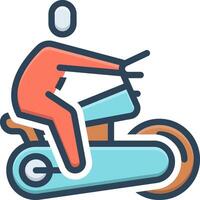 Color icon for alliptical bike vector