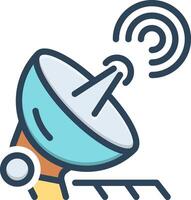 Color icon for ground station vector