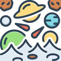 Color icon for space conquest vector