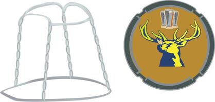 Sparkling wine muselet with generic beer label featuring a deer vector