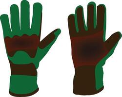 Pair of work gloves with anti vibration palm padding protecting hands vector
