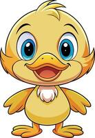 Happy cartoon duckling smiling and standing vector