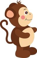 Cute monkey standing isolated on white vector