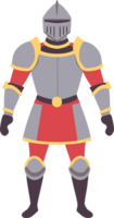 medievale cavaliere nel pieno armatura illustrazione con rosso e grigio colore tavolozza png