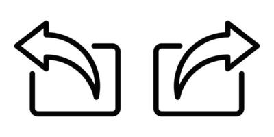 Illustration of share arrows icons, perfect for sharing content, social media, and communication concepts. Editable stroke. vector