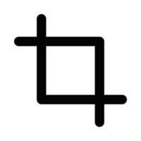 Illustration of a crop tool icon, representing image editing, adjustment, and customization for creative projects. Editable stroke. vector