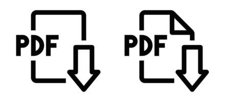 Illustration of PDF download icons, perfect for file sharing, document management, and digital content designs. Editable stroke. vector